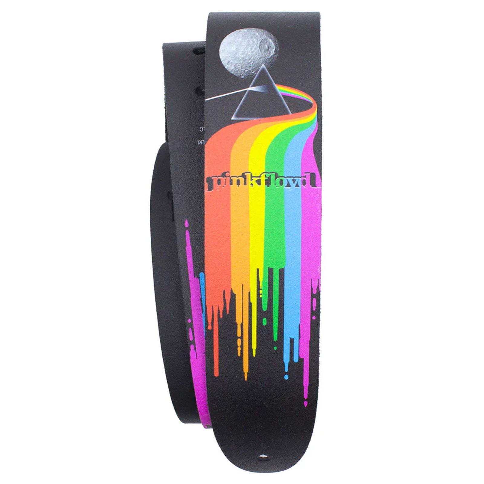 Pink Floyd Guitar Strap (Leather): Dark Side of the Moon Prism