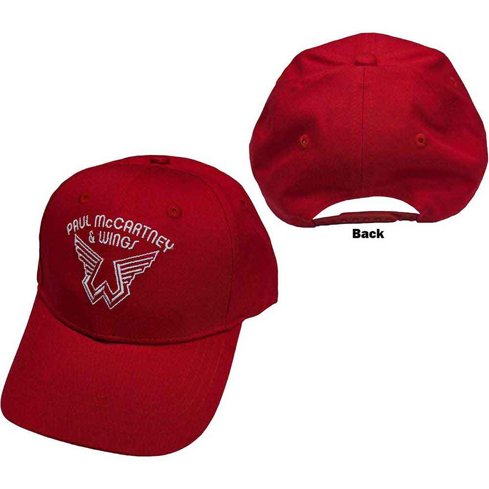 Paul McCartney Unisex Baseball Cap: Wings Logo (Red & Black)
