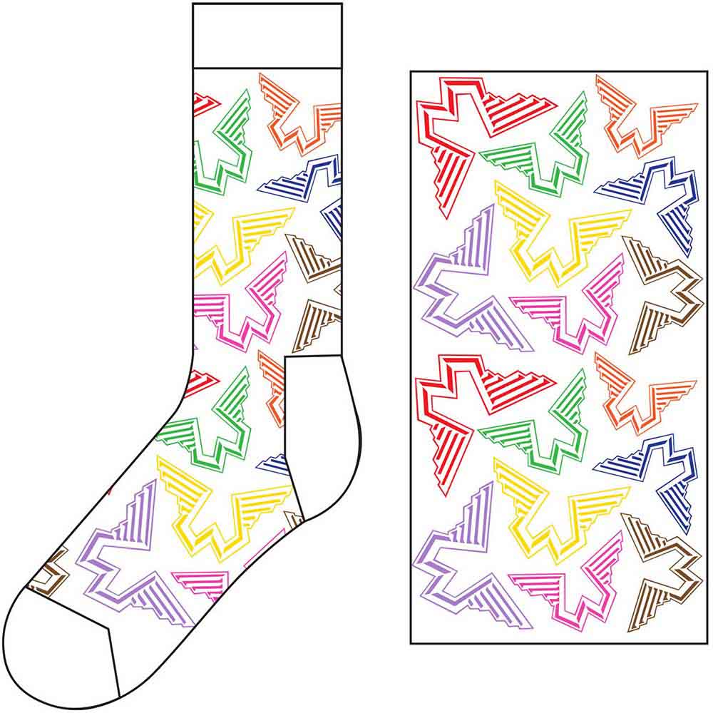 Paul McCartney Unisex Ankle Socks: Wings Logos (White) (UK Size 7 - 11)