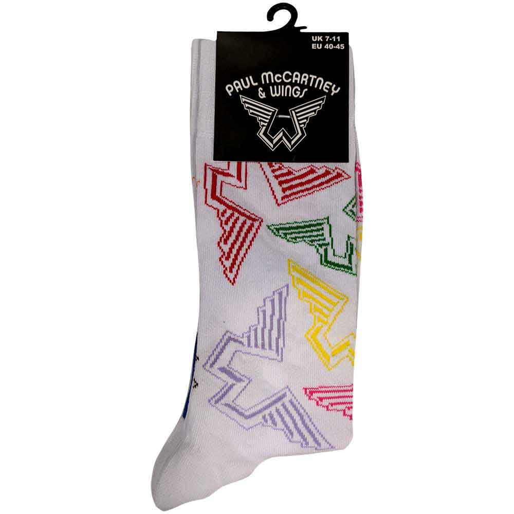 Paul McCartney Unisex Ankle Socks: Wings Logos (White) (UK Size 7 - 11)
