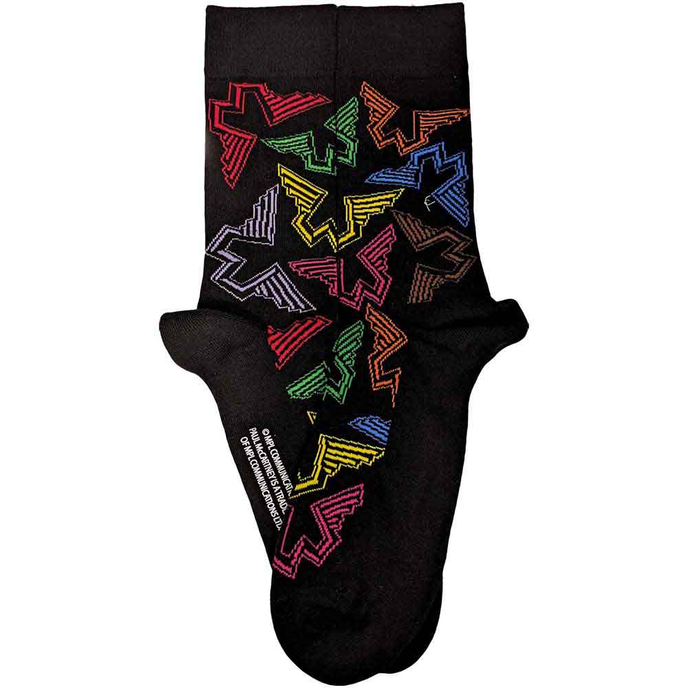 Paul McCartney Unisex Ankle Socks: Wings Logos (Black) (UK Size 7 - 11)