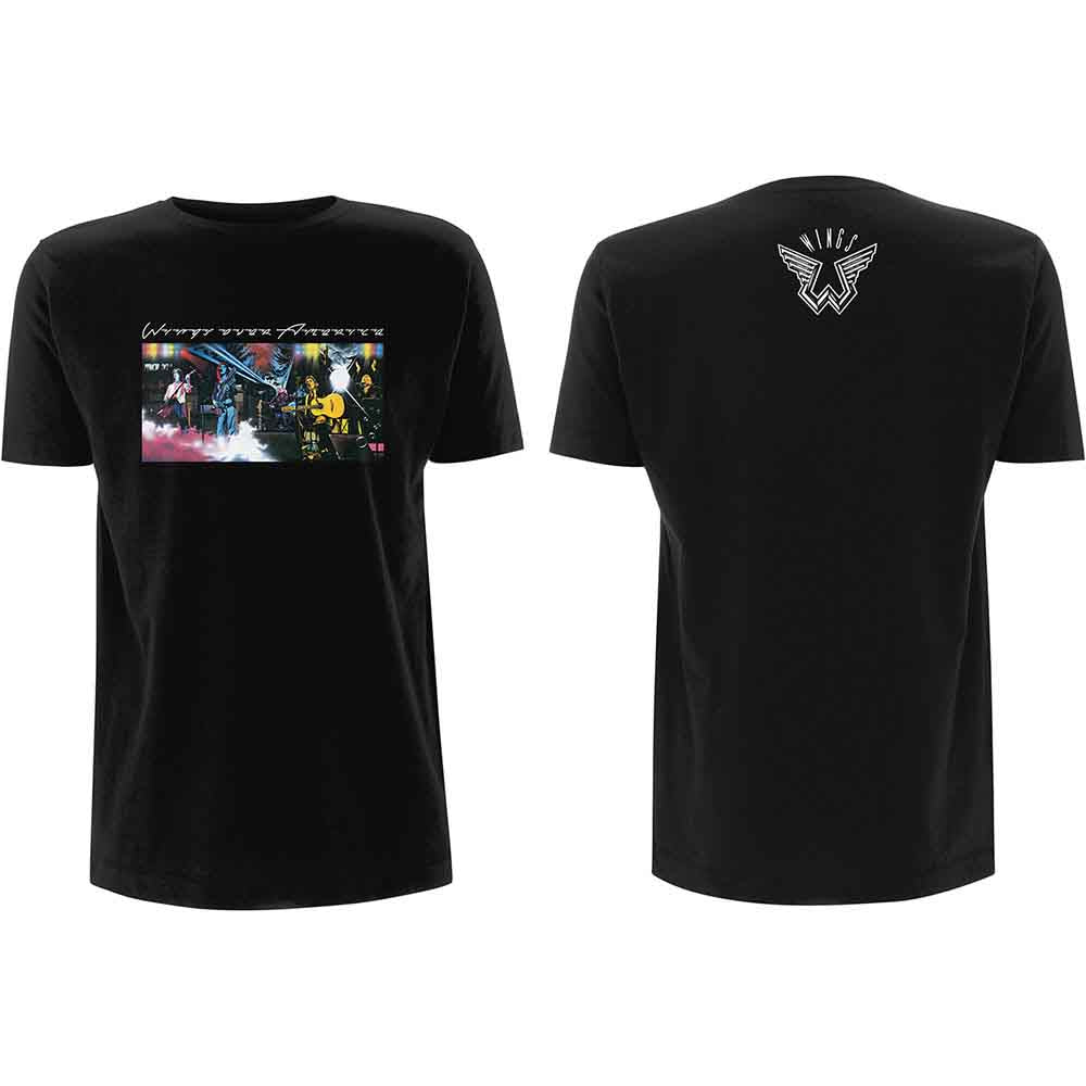 Paul McCartney Unisex T-Shirt: Wings Over America (Black) (Back Print)
