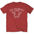 Paul McCartney Unisex T-Shirt: Wings Logo (Red)