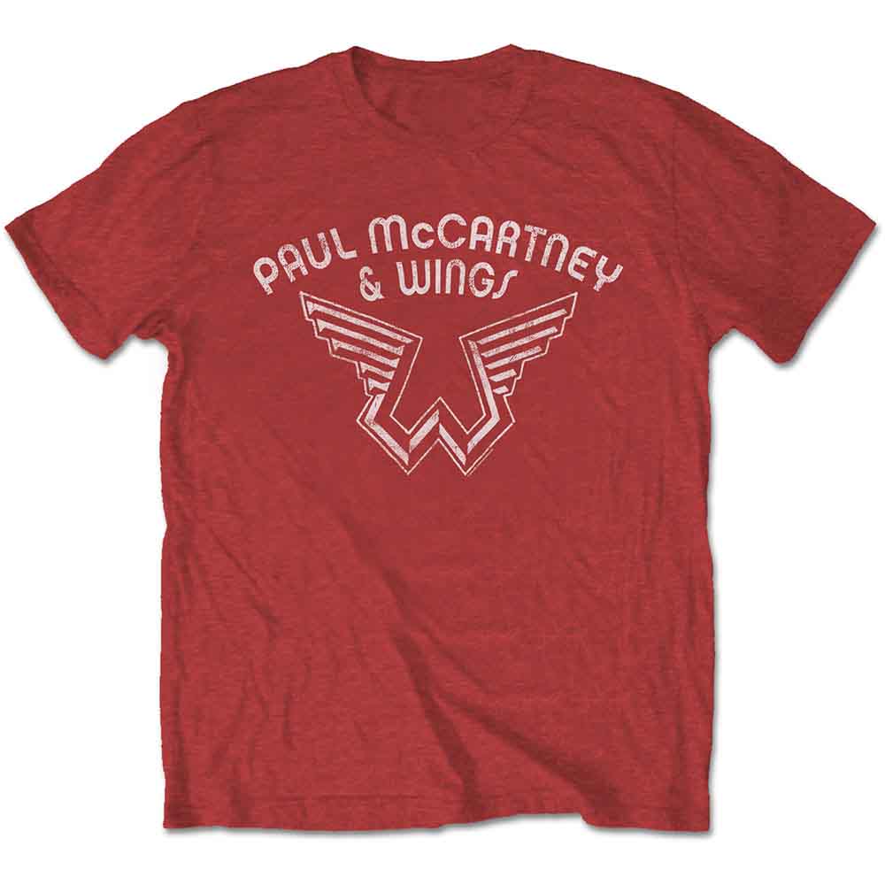 Paul McCartney Unisex T-Shirt: Wings Logo (Red)