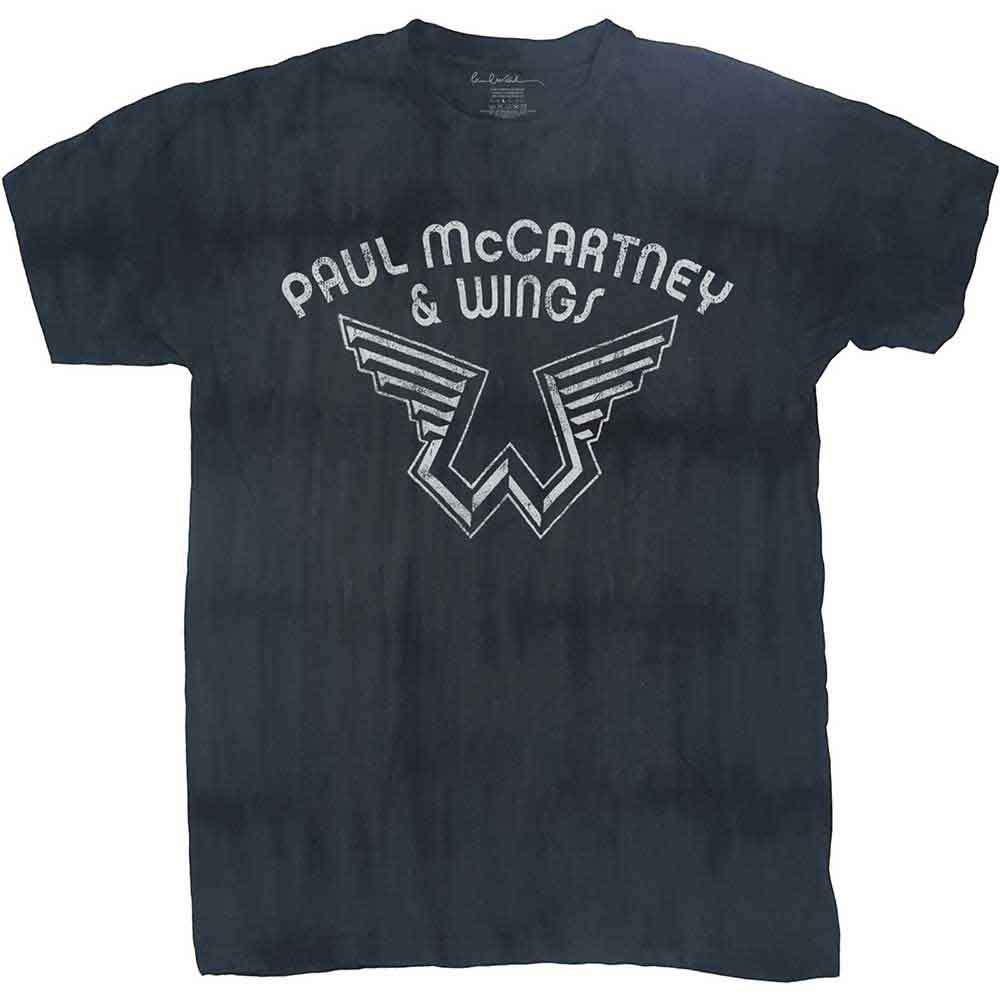 Paul McCartney Unisex T-Shirt: Logo (Blue) (Wash Collection)