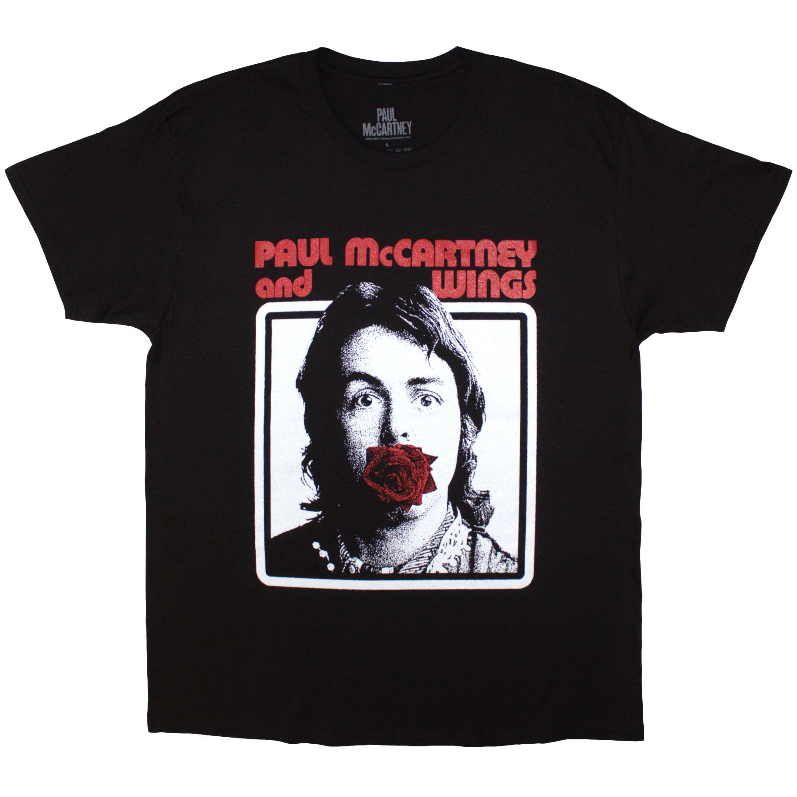 Paul McCartney Unisex T-Shirt: Red Rose Speedway (Black) (Back Print)