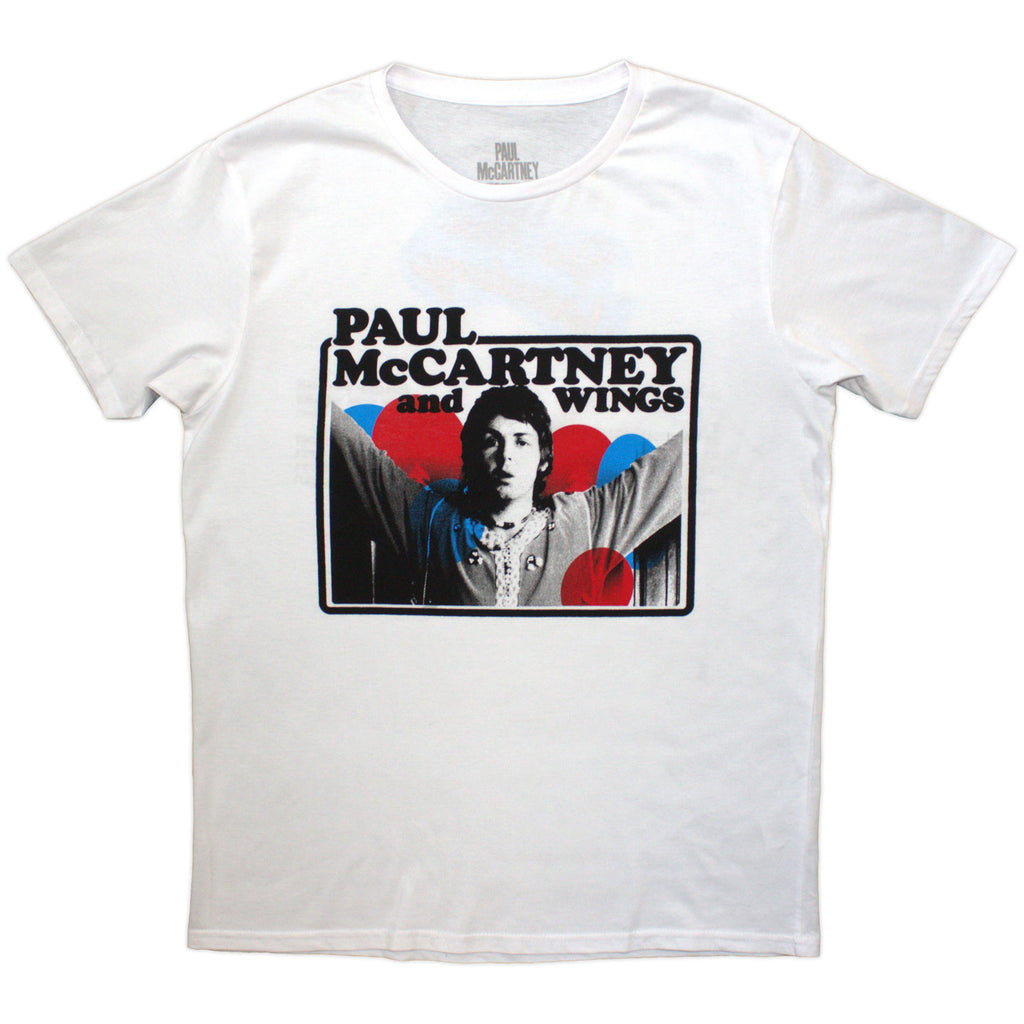 Paul McCartney Unisex T-Shirt: Photo Rose (White) (Back Print)