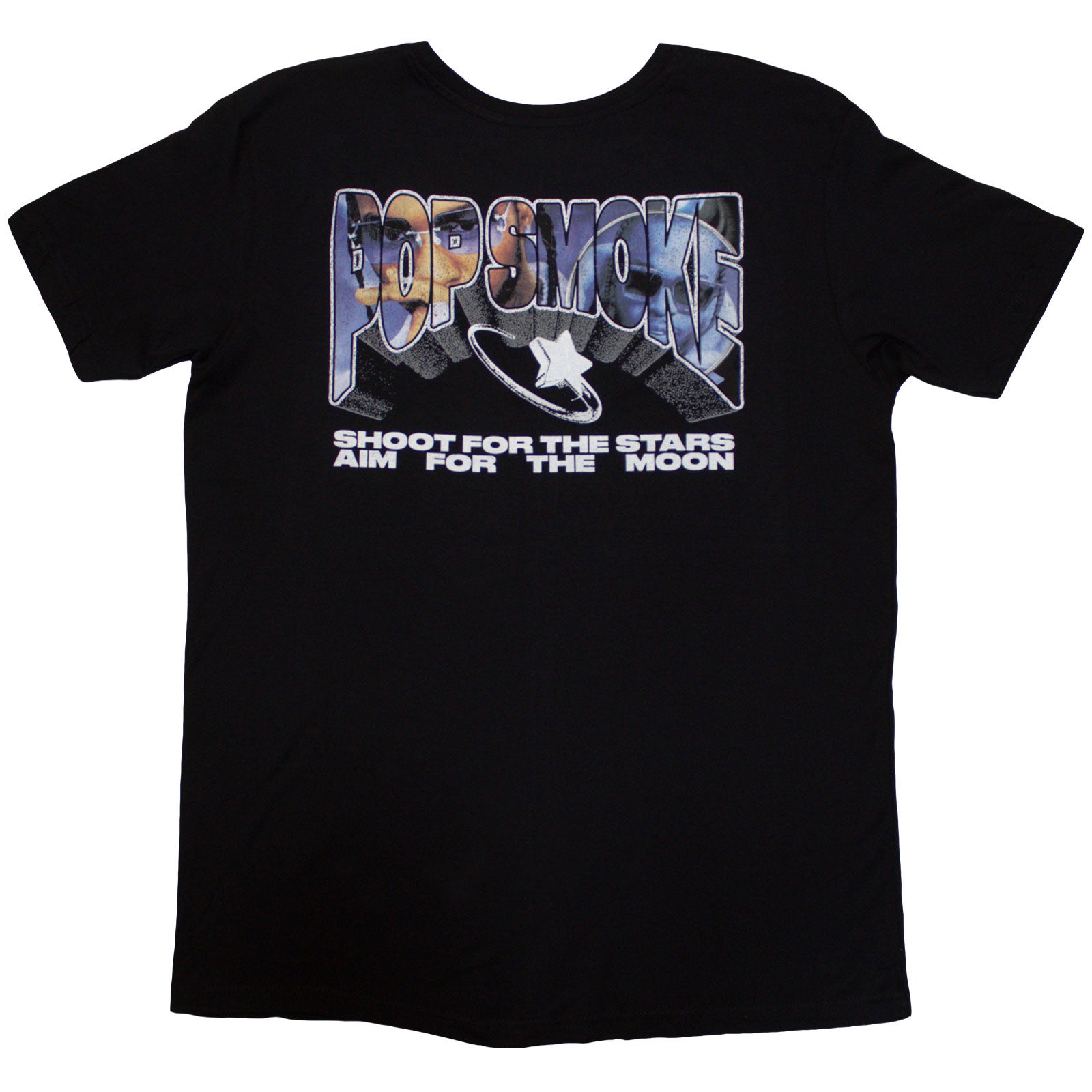 Pop Smoke Unisex T-Shirt: Stars Infill (Black) (Back Print)