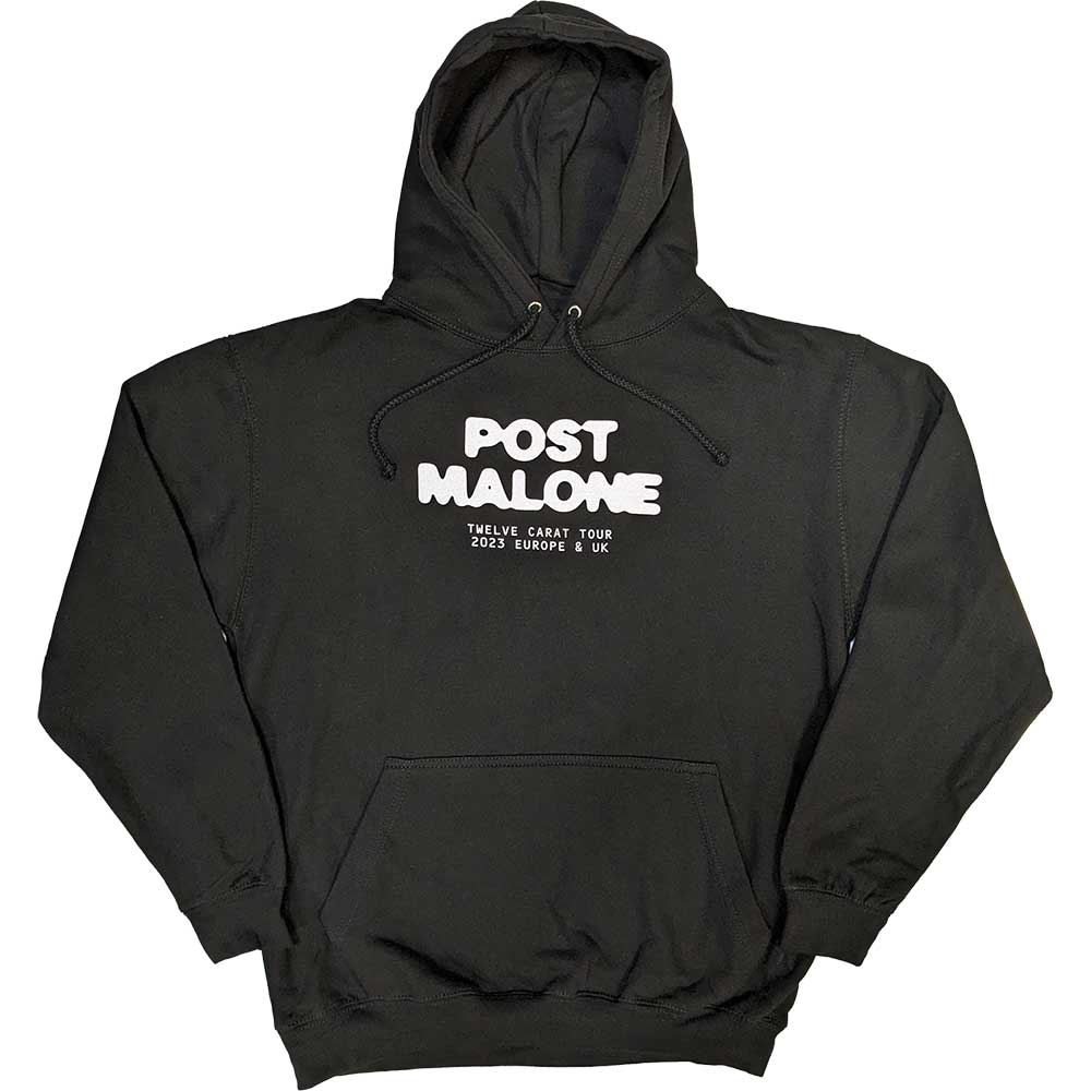 Post Malone Unisex Pullover Hoodie: Carat (Black) (Back Print & Ex-Tour)