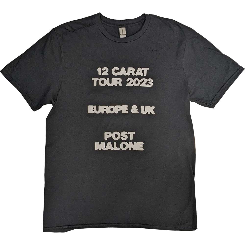 Post Malone Unisex T-Shirt: Butterfly Logo 2023 Tour (Black) (Back Print & Ex-Tour)