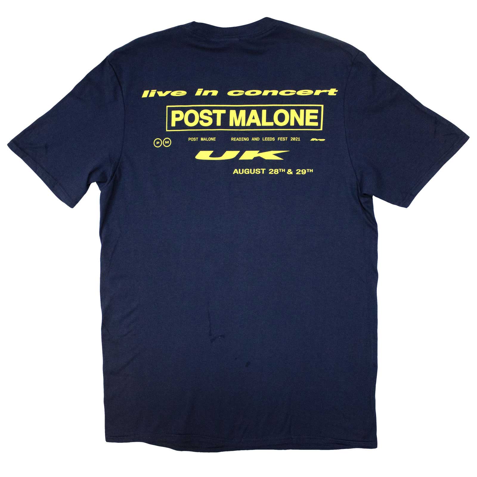 Post Malone Unisex T-Shirt: Live In Concert (Navy Blue) (Back Print & Ex-Tour)