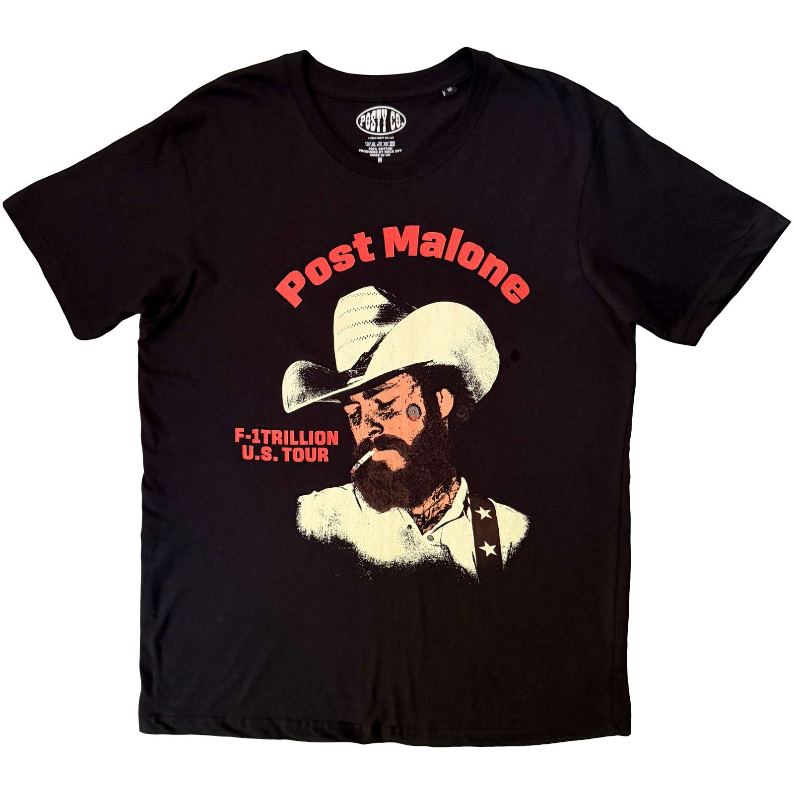 Post Malone Unisex T-Shirt: U.S. Tour (Black) (Back Print)