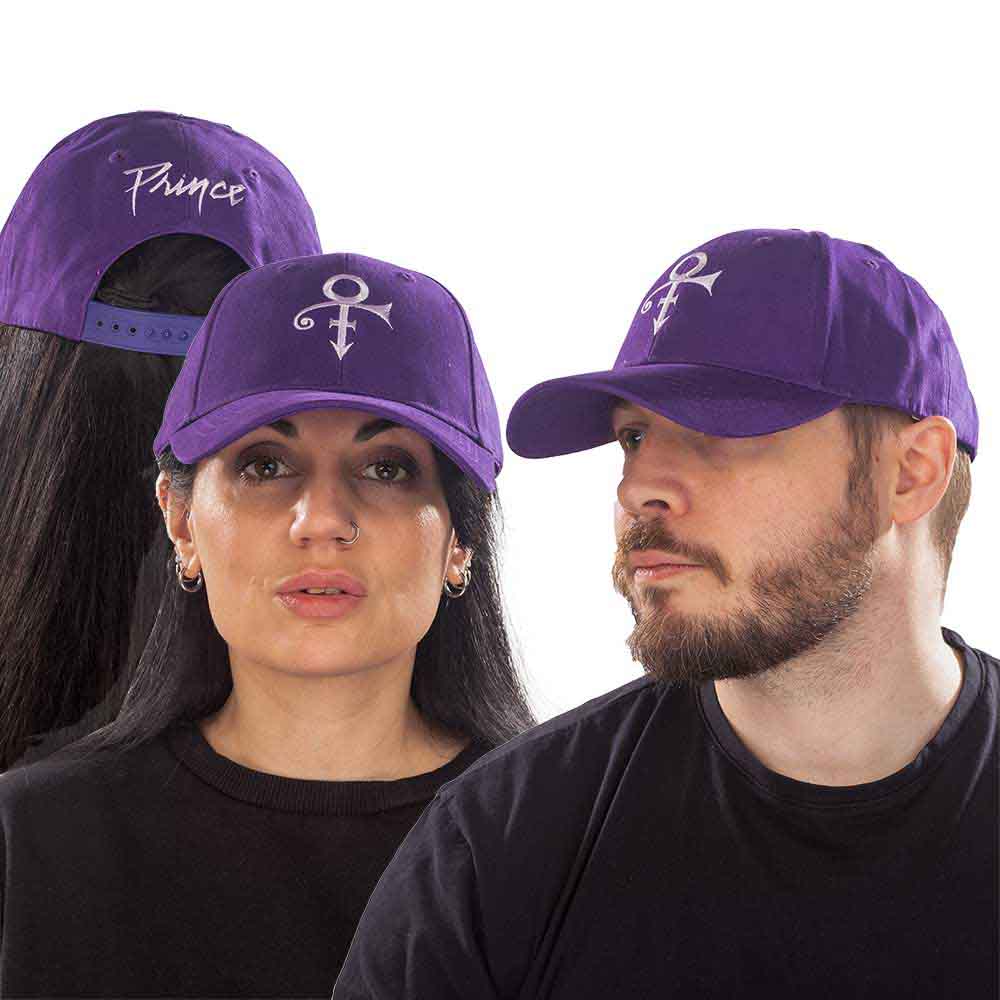 Prince Unisex Baseball Cap: White Symbol (Purple)