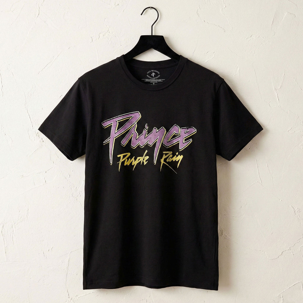 Prince Unisex Premium Carbon T-Shirt: Purple Rain 40th Anniversary (Black) (Back Print)