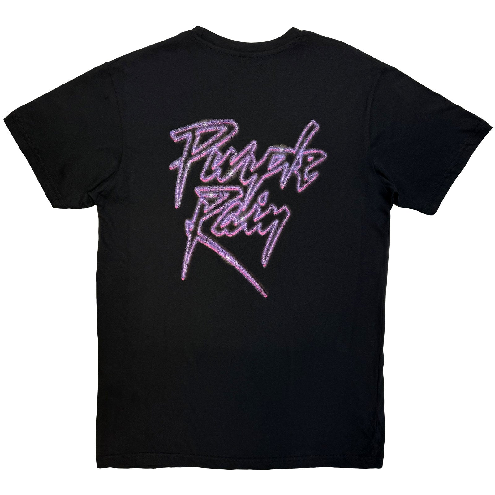 Prince Unisex Premium Carbon T-Shirt: Purple Rain Logo Outline (Black) (Back Print)