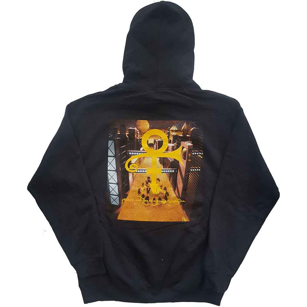 Prince Unisex Pullover Hoodie: Love Symbol (Black) (Back Print)