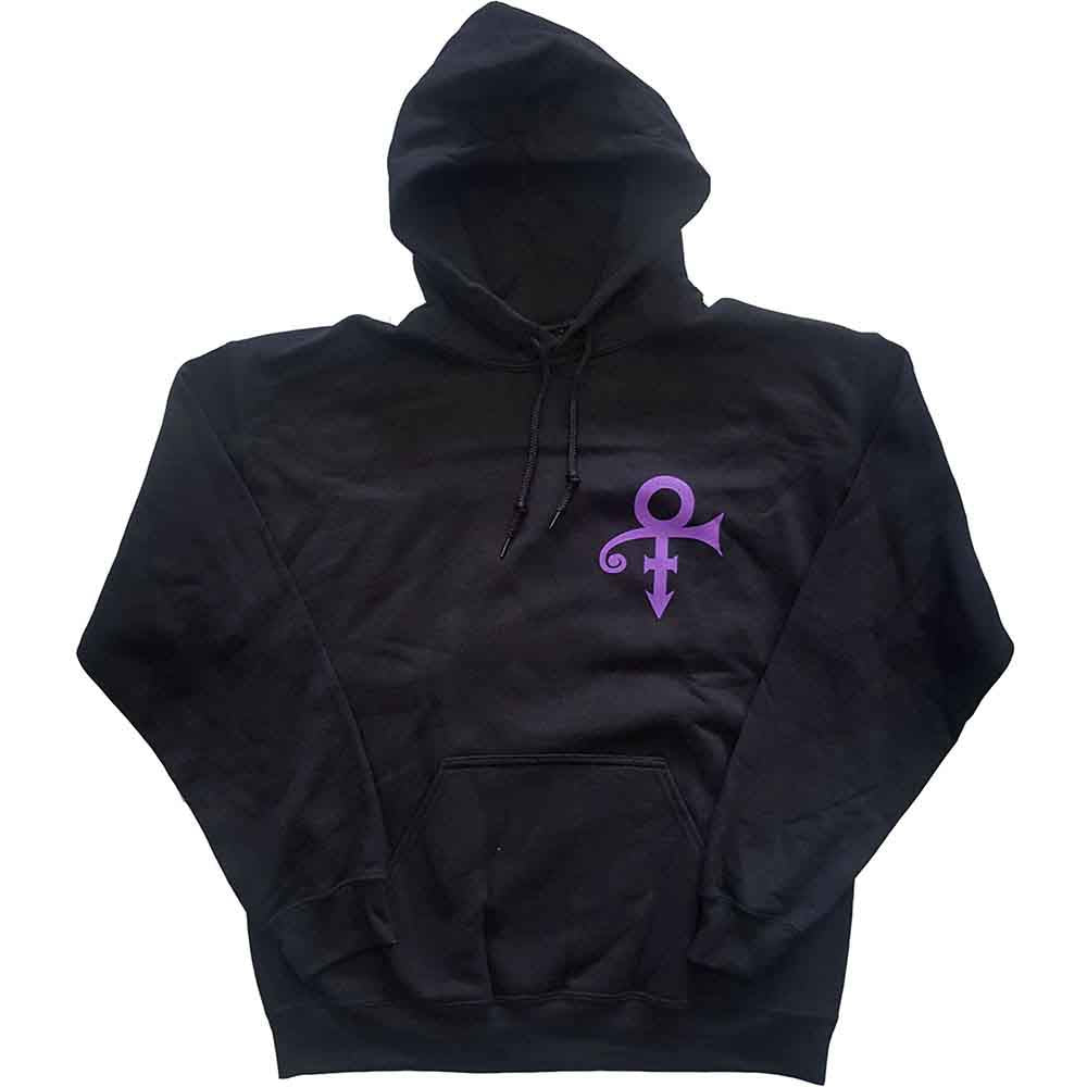 Prince Unisex Pullover Hoodie: Lotus Flower (Black) (Back Print)