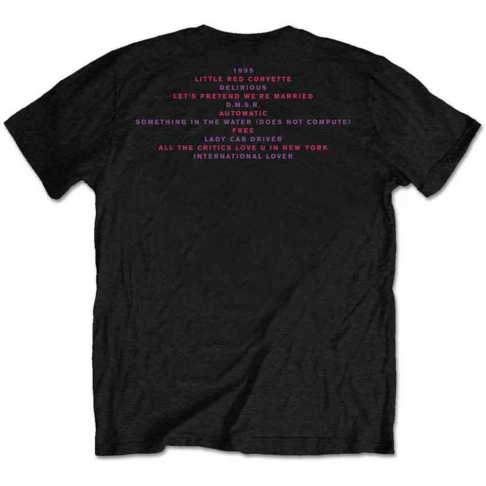 Prince Unisex T-Shirt: Watercolours (Black) (Back Print)