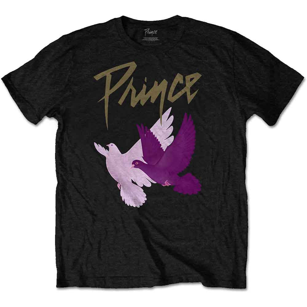 Prince Unisex T-Shirt: Doves (Black)