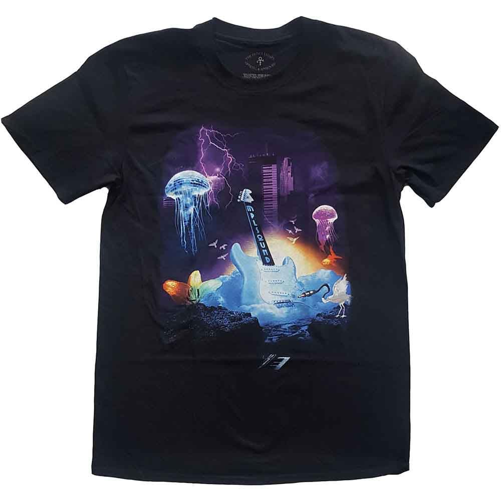 Prince Unisex T-Shirt: Lotus Flower (Black) (Back Print)