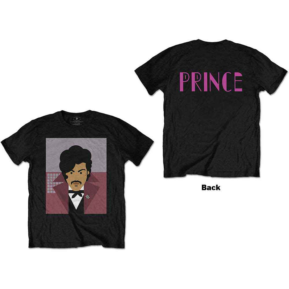 Prince Unisex T-Shirt: Many Faces (Black) (Back Print)