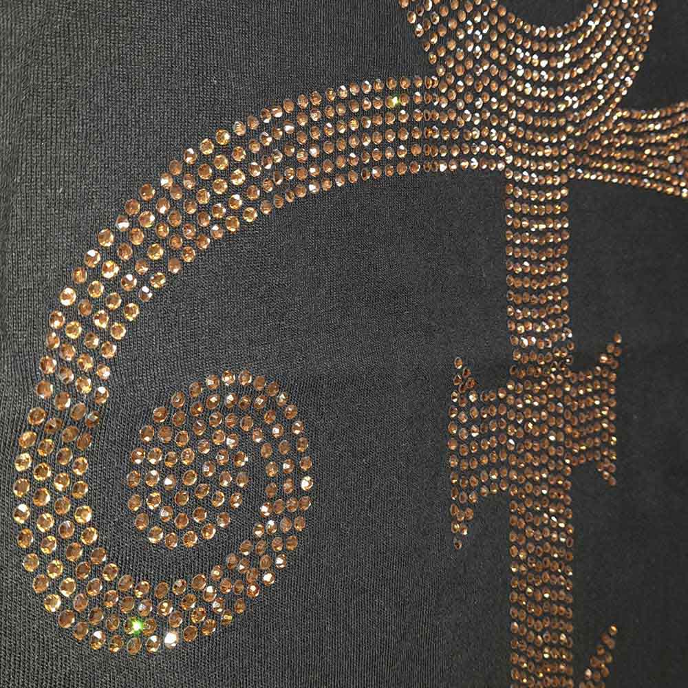 Prince Ladies T-Shirt: Gold Symbol (Black) (Embellished)