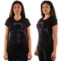 Prince Ladies T-Shirt: Purple Symbol (Black) (Embellished)