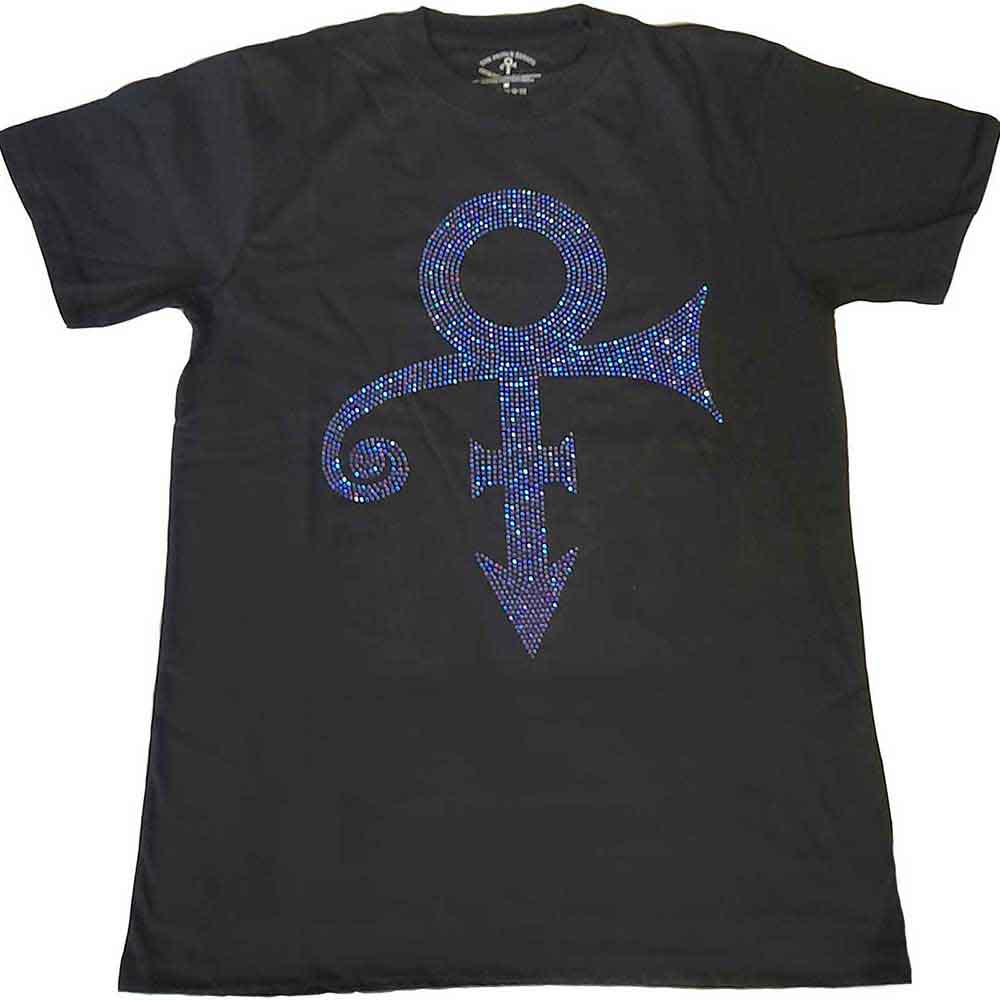 Prince Unisex T-Shirt: Purple Symbol (Black) (Embellished)