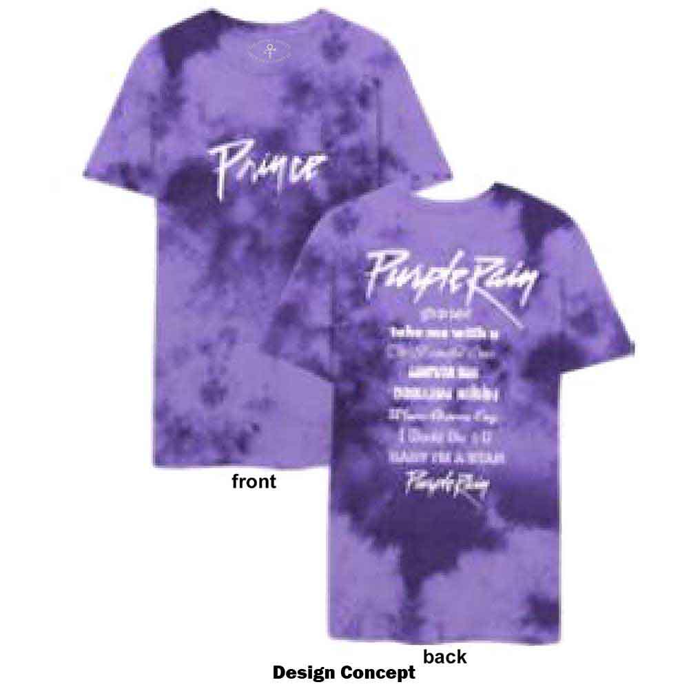 Prince Unisex T-Shirt: Purple Rain (Purple) (Back Print & Wash Collection)
