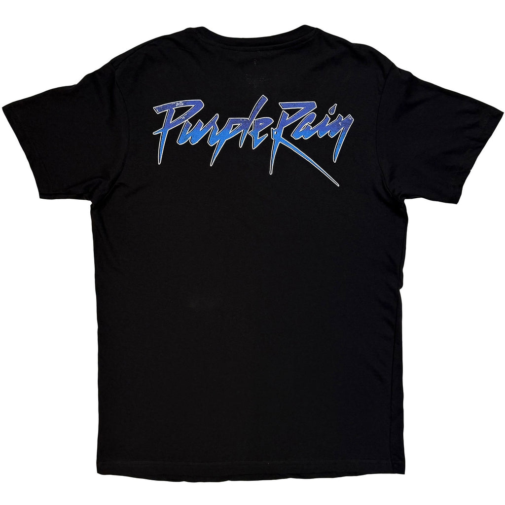 Prince Unisex T-Shirt: Purple Rain Box (Black) (Back Print)