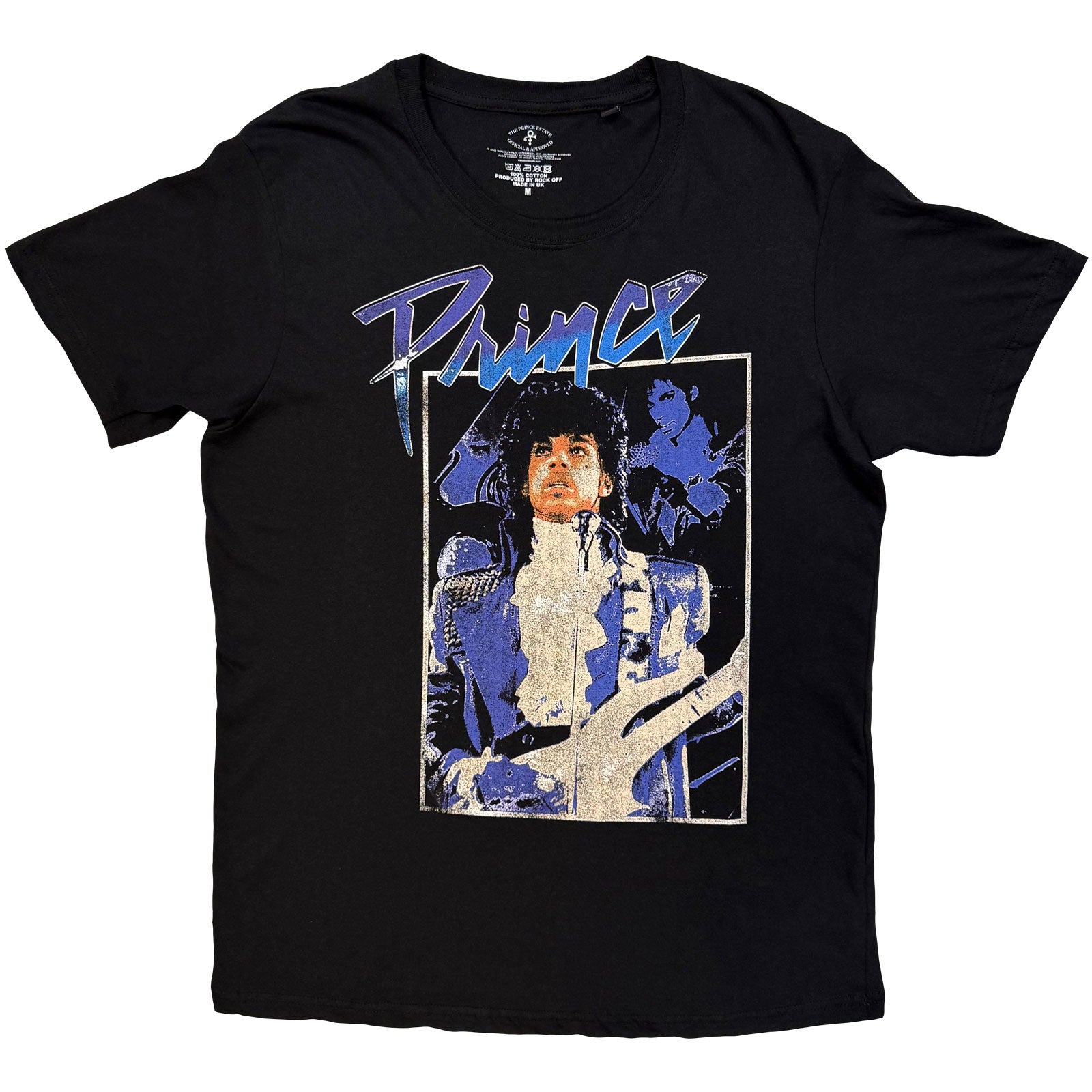 Prince Unisex T-Shirt: Purple Rain Box (Black) (Back Print)