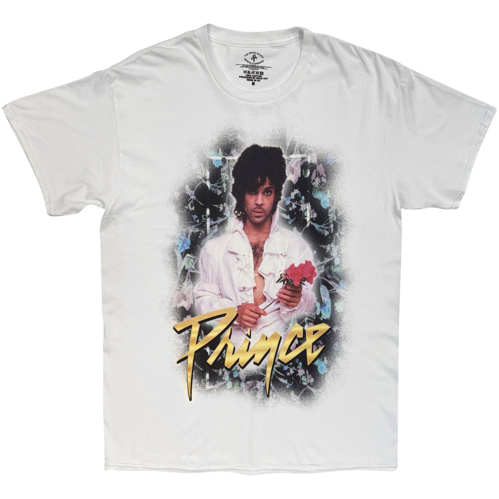 Prince Unisex T-Shirt: Flowers (White)