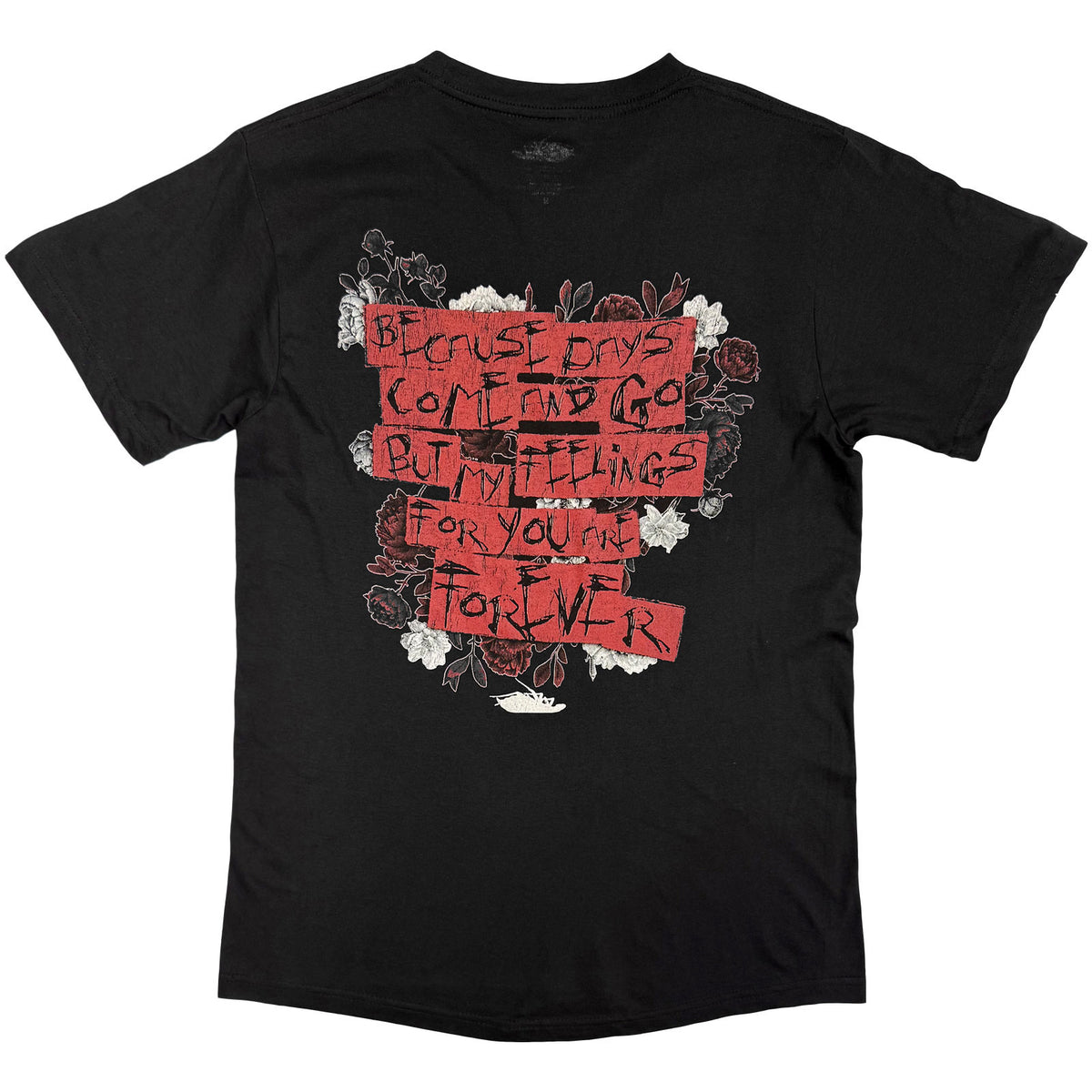 Papa Roach Unisex T-Shirt: Heart Flower (Black) (Back Print)