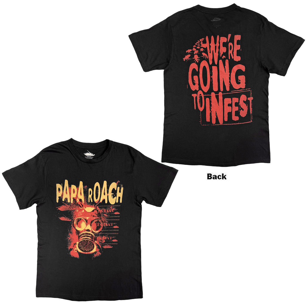 Papa Roach Unisex T-Shirt: Infest (Black) (Back Print)