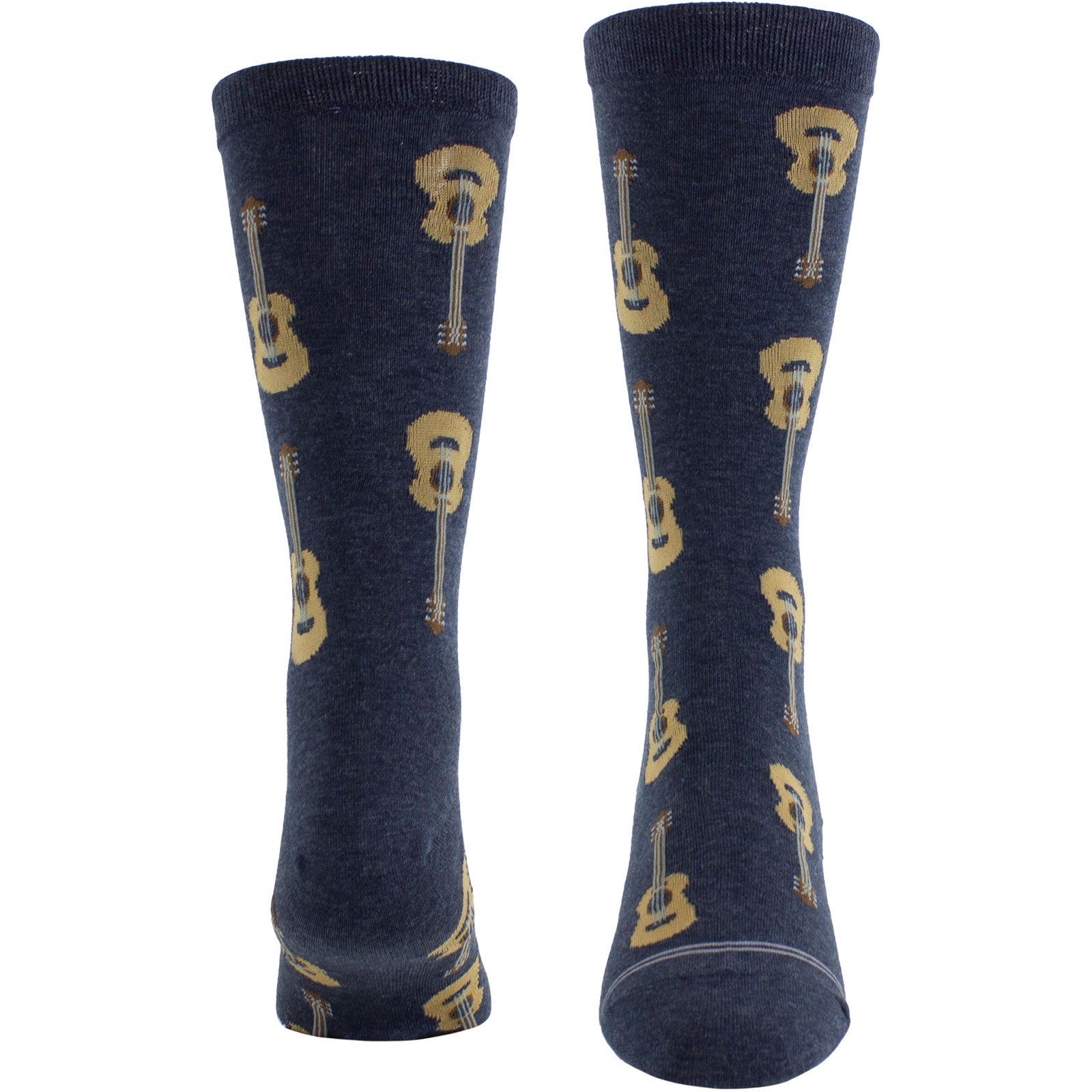 Perri's Unisex Crew Socks: Acoustic Guitars (Blue)  (UK Size 6.5 - 11)