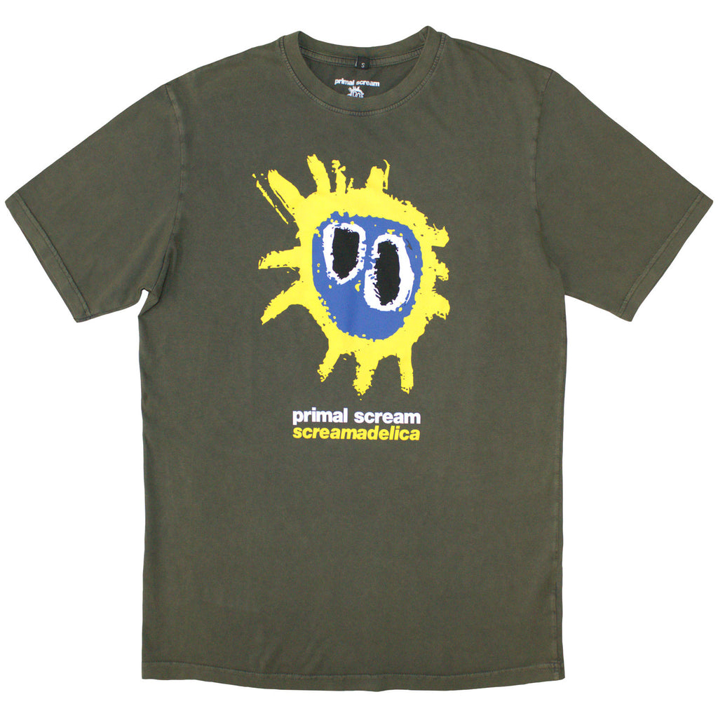 Primal Scream Unisex Stone Wash T-Shirt: Screamadelica (Green)