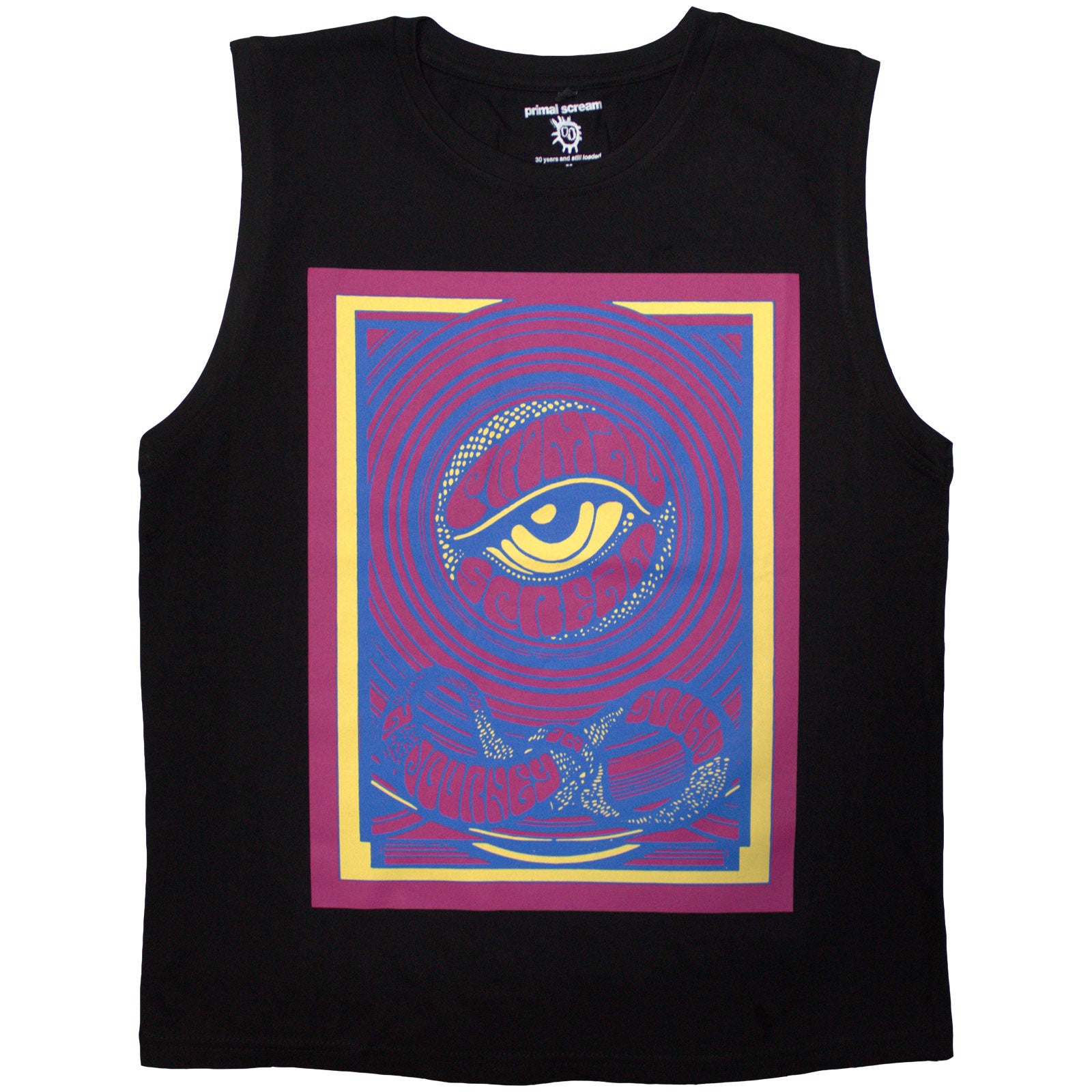 Primal Scream Unisex Tank T-Shirt: Psychedelic Eye (Black)