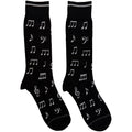 Perri's Unisex Crew Socks: Musical Notes (Black)  (UK Size 6.5 - 11)