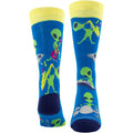 Perri's Unisex Crew Socks: Aliens (Blue)  (UK Size 6.5 - 11)