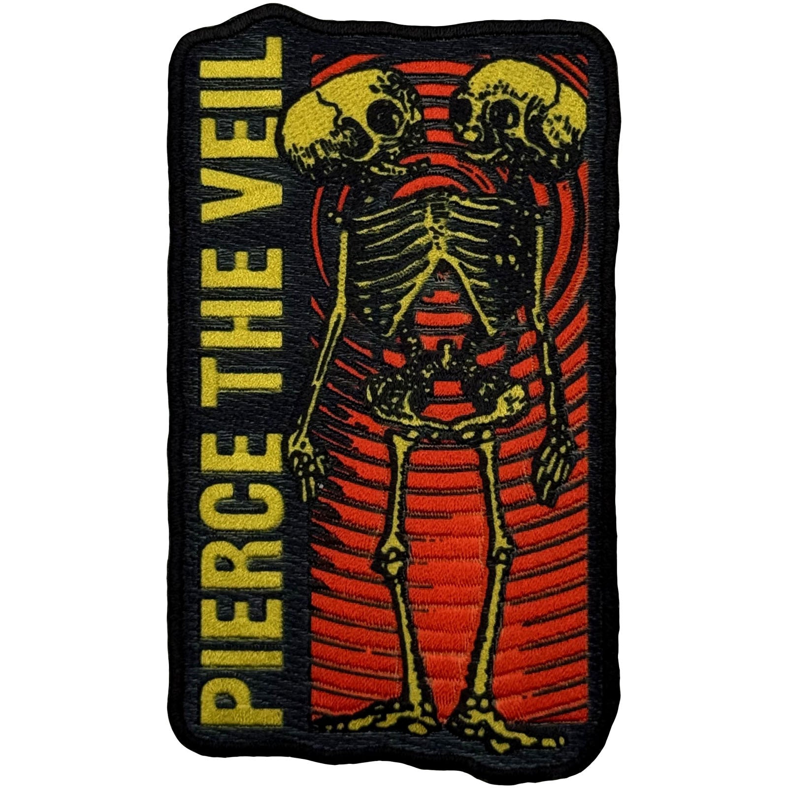 Pierce The Veil Woven Patch: Wavy Skeleton