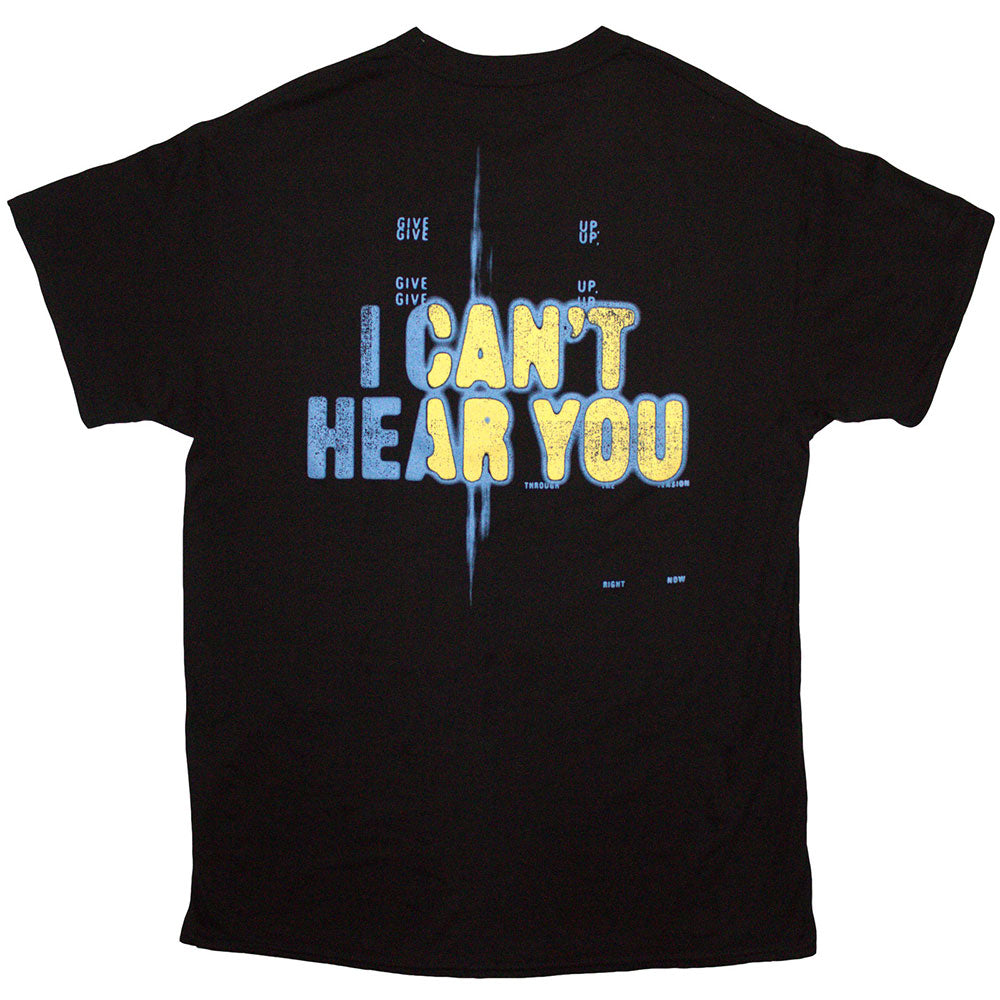 Pierce The Veil Unisex T-Shirt: I Can't Hear You (Black) (Back Print)