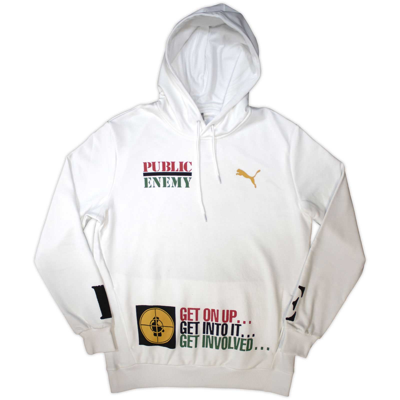 Public Enemy Unisex Pullover Hoodie: Fight The Power (White) (Back Print)