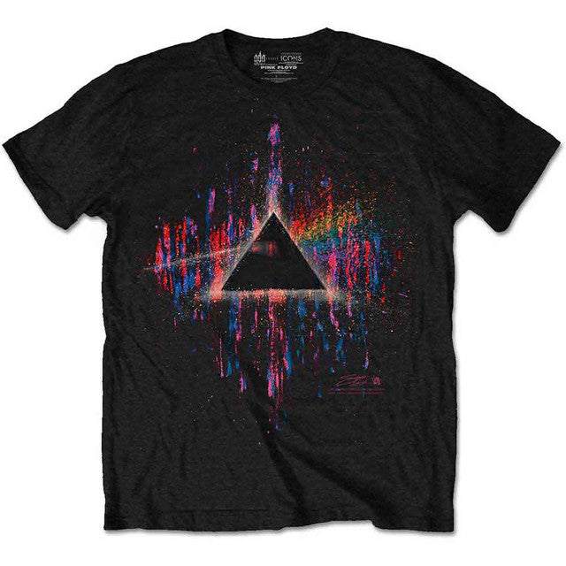 Pink Floyd: Dark Side of the Moon Pink Splatter Unisex T-Shirt (Black)