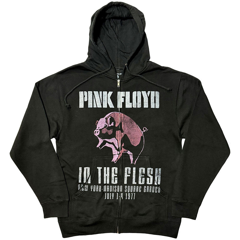 Pink Floyd Unisex Zipped Hoodie: In The Flesh (Black)
