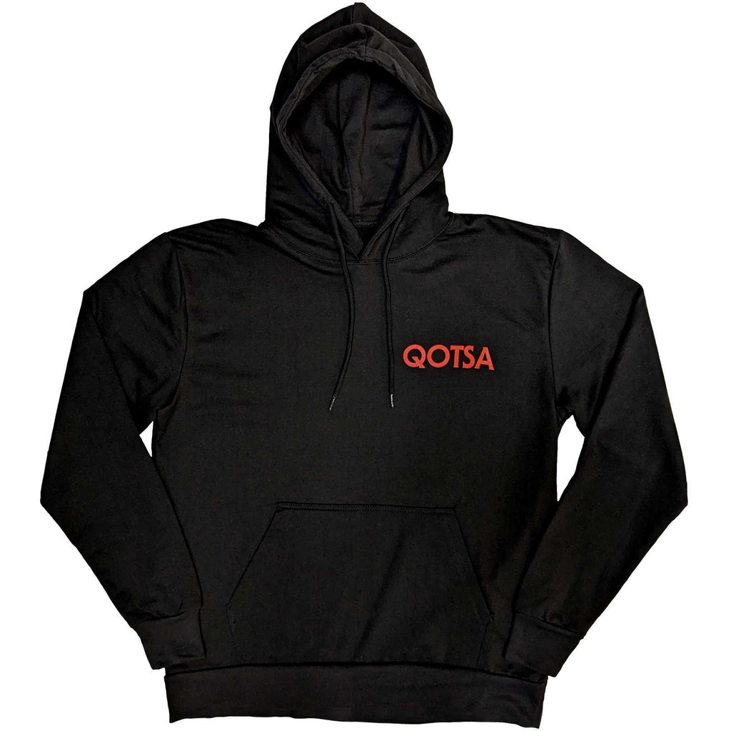 Queens Of The Stone Age Unisex Pullover Hoodie: Snake Logo (Black) (Back Print)