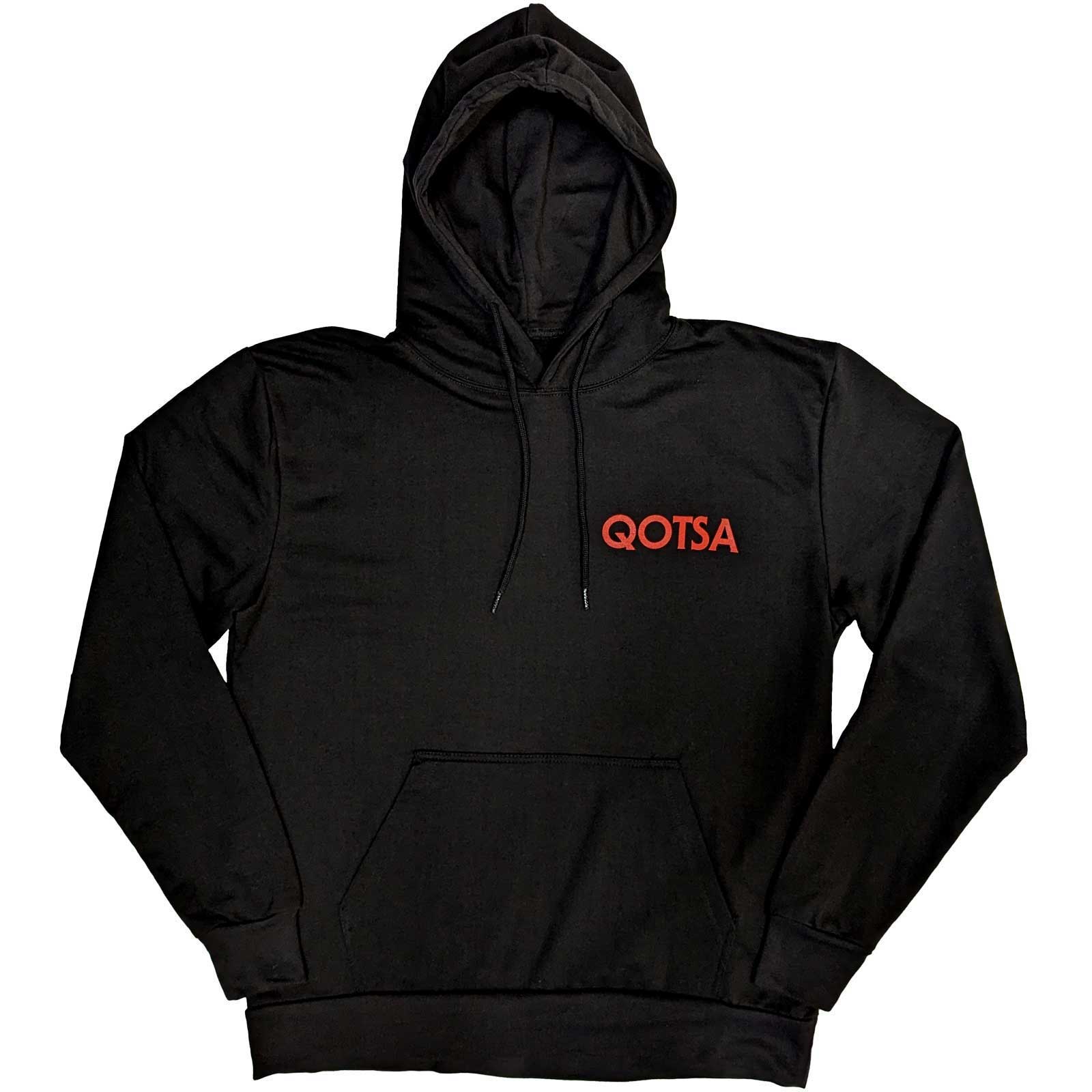 Queens Of The Stone Age Unisex Pullover Hoodie: Snake Logo (Black) (Back Print)