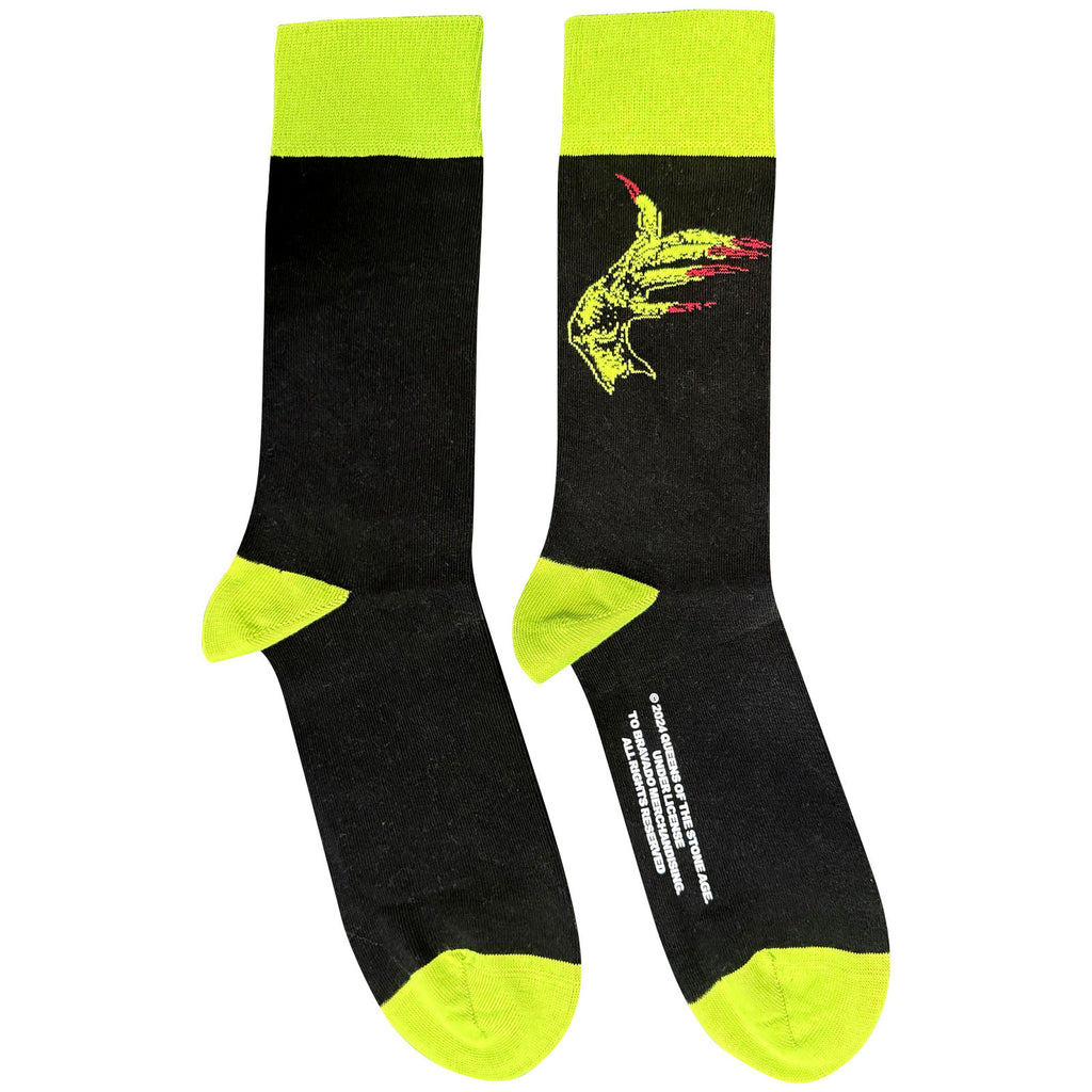 Queens Of The Stone Age Unisex Ankle Socks: Green Hands (Black)