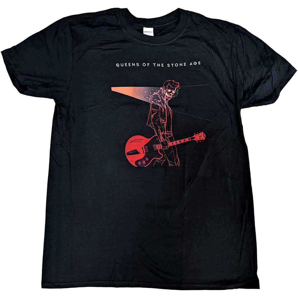 Queens Of The Stone Age Unisex T-Shirt: Prague 2018 (Black) (Back Print & Ex-Tour)