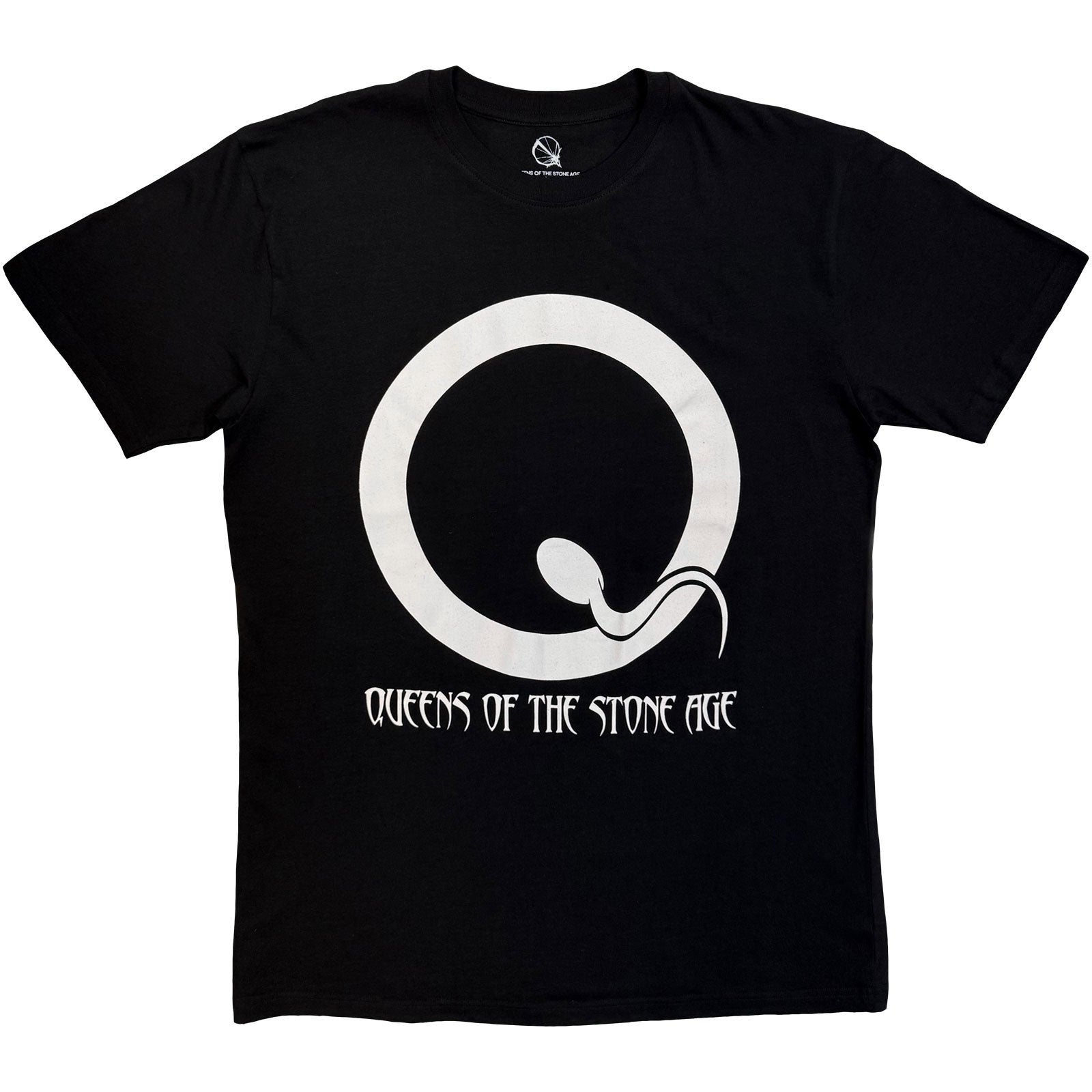 Queens Of The Stone Age Unisex T-Shirt: Sperm Logo Mono (Black)