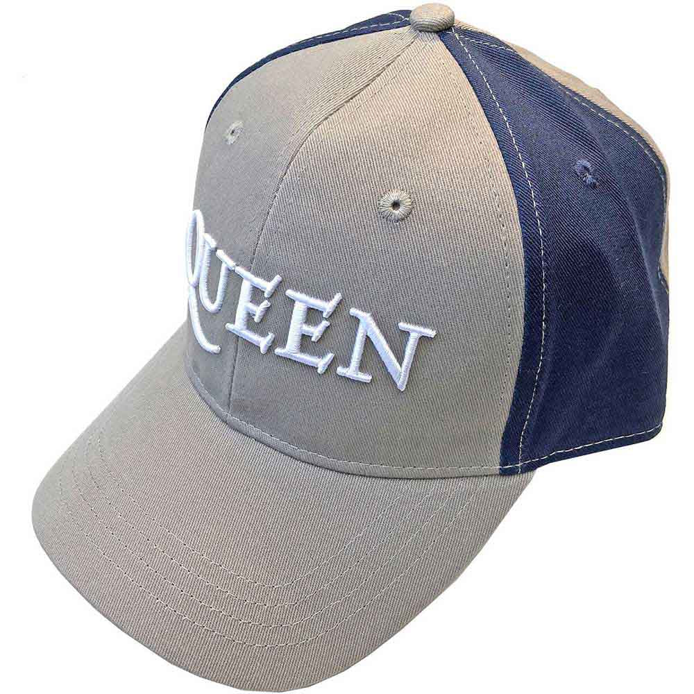 Queen Unisex Baseball Cap: Logo (Grey & Navy Blue) (2-Tone)